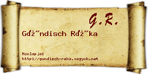 Gündisch Réka névjegykártya